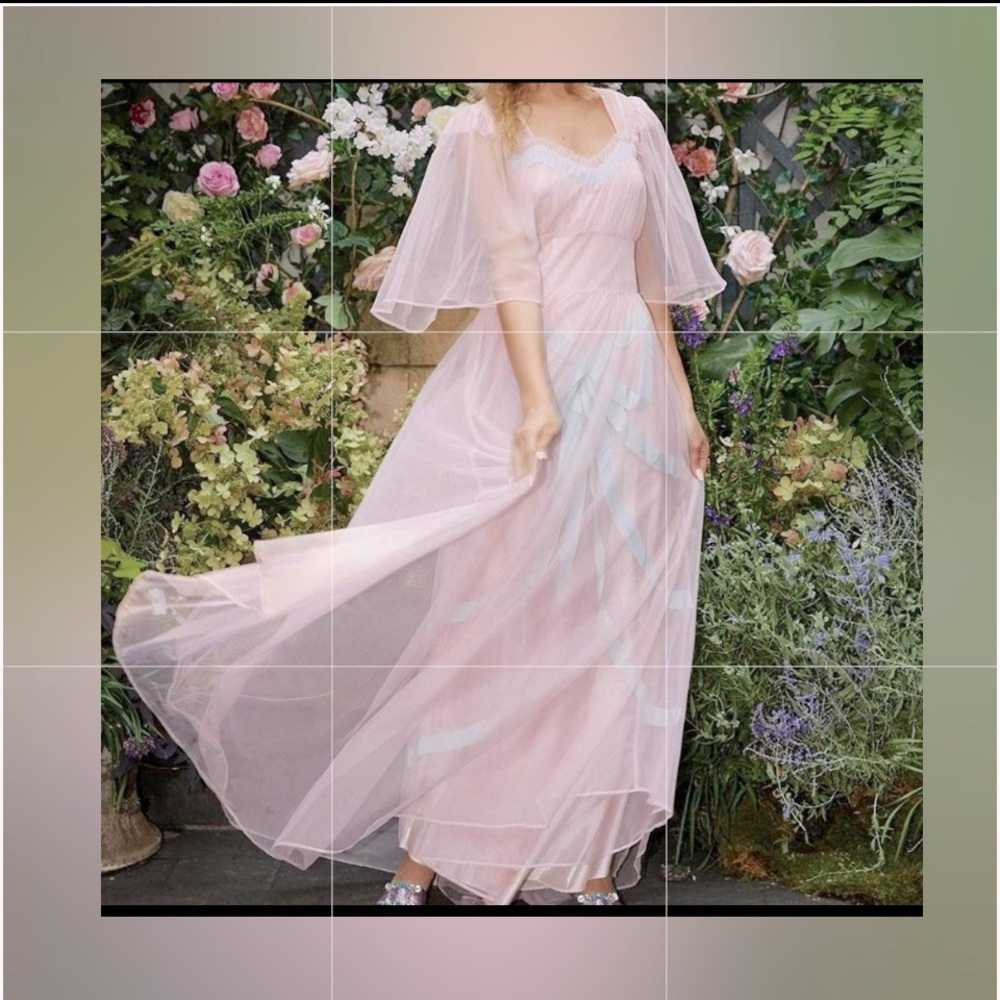 💝LoveShackFancy Hensley Maxi Gown Blush Pink Tulle🔥
